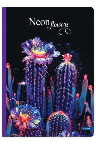 Knyga A4 96lap 70g lang NEON FLOWERS