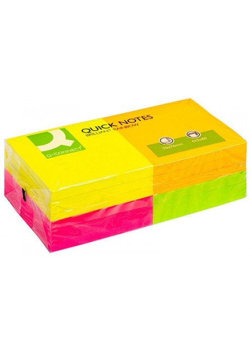 Lipnūs lapeliai 76x76mm(4x3x80lap) neoniniai