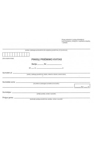 Pinigų priėmimo kvitai be Nr. A6 50ekz.