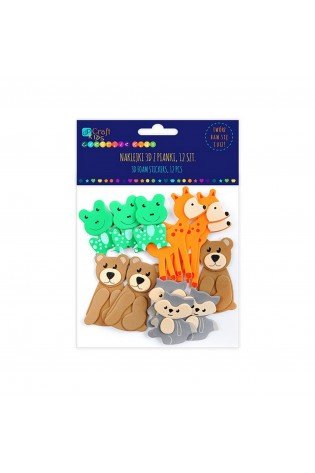 Lipdukai 3D iš putų MIŠKO ŽVĖRYS, 12vnt