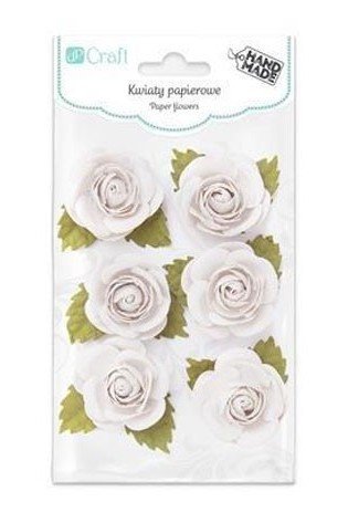 Gėlės popierinės baltos 6vnt