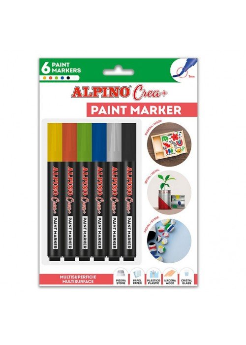 Žymekliai (vandens pagrindu) ALPINO Crea+ 6sp