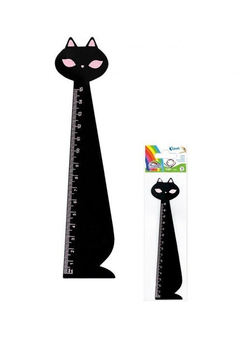 Medinė liniuotė 15cm KATĖ juoda