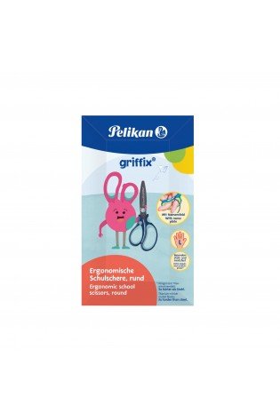 Žirklės kairiarank. bukais galais GRIFFIX 14cm mėta-tamsiai mėlynos