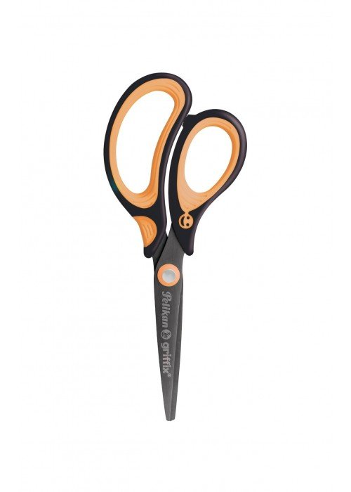 Žirklės kairairank. GRIFFIX 15cm neon oranž.-juodos