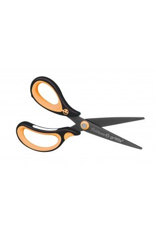 Žirklės kairairank. GRIFFIX 15cm neon oranž.-juodos