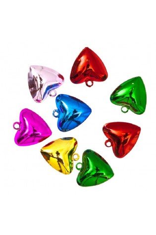 Varpeliai ŠIRDELĖS 2cm mix 8vnt