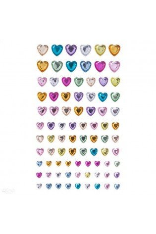 Dekor.lipnūs kristalai mix 84vnt ŠIRDELĖS