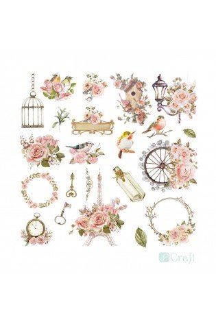 Dekoravimo elementai LOVE PARIS 44vnt
