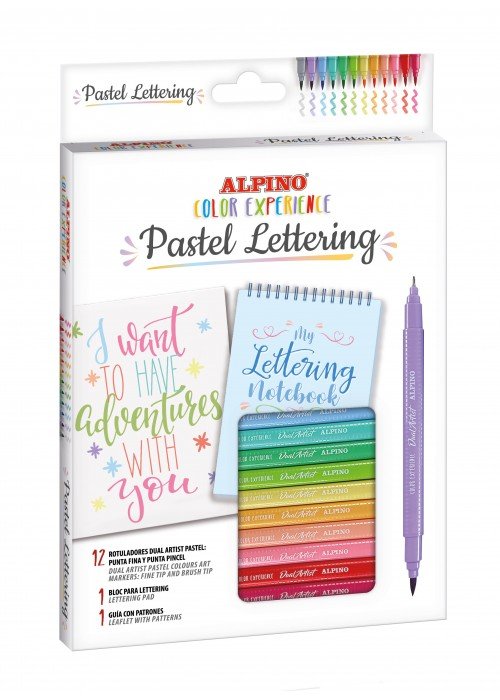 Žymekliai ALPINO Color experience pastel lettering dual brush 10sp