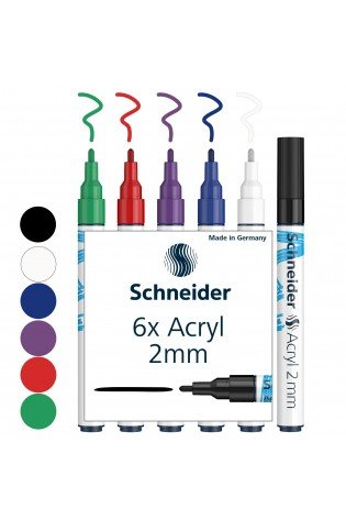 Žymekliai akriliniai Paint-lt 310 2mm 6vnt mix bls