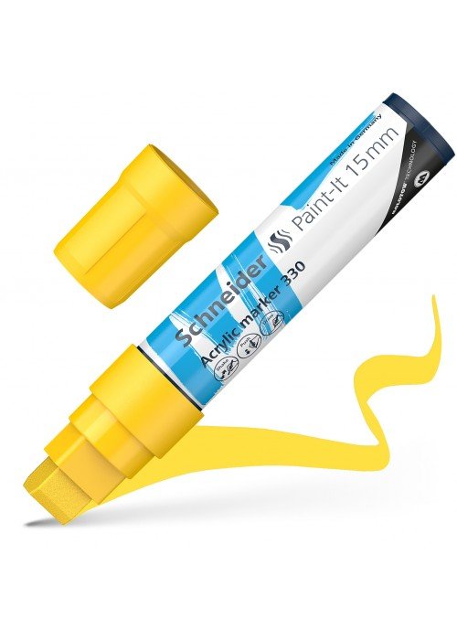 Žymeklis akrilinis Paint-lt 330 15mm geltonas