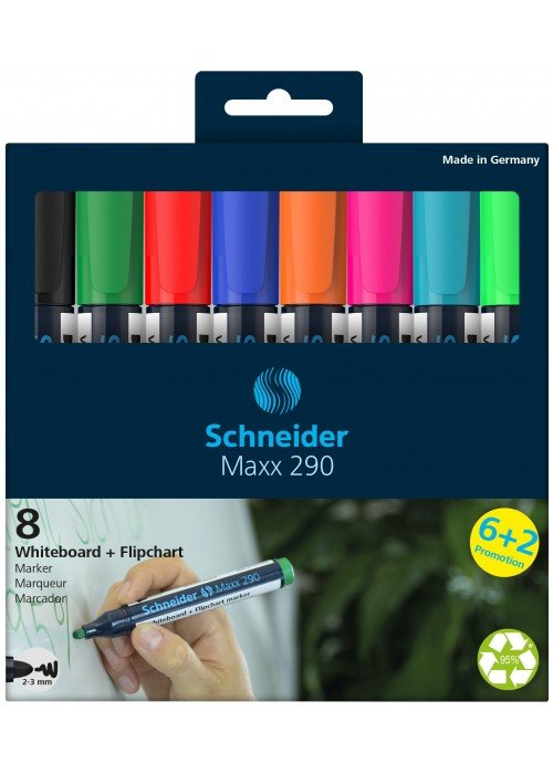Žymeklių rinkinys baltai lentai MAXX 290 8vnt.