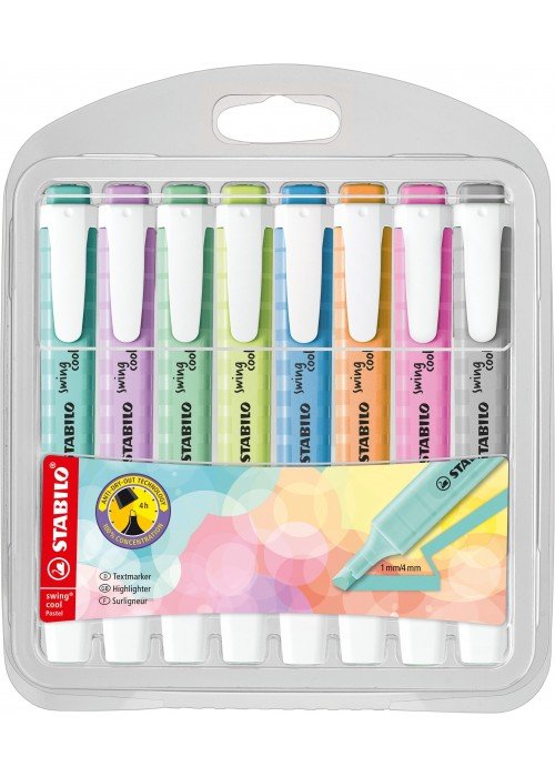 Teksto žymekliai SWING COOL pastel 8vnt.