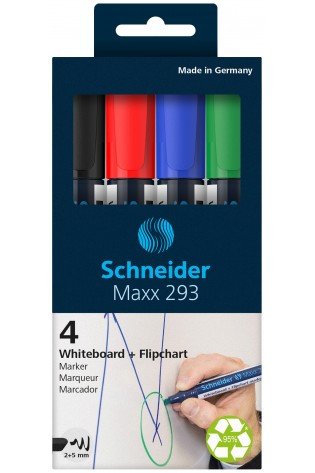 Žymeklių rinkinys baltai lentai MAXX 293 4vnt.