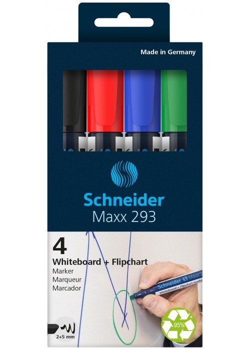 Žymeklių rinkinys baltai lentai MAXX 293 4vnt.