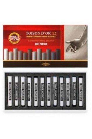 Sausų pastelių rinkinys 12vnt pilkų atsp.8522G