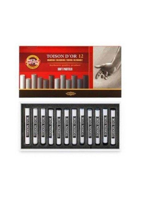 Sausų pastelių rinkinys 12vnt pilkų atsp.8522G