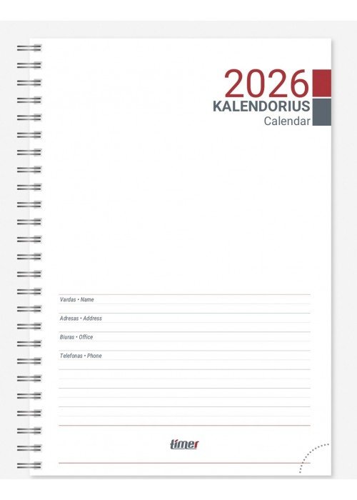 Darbo knyga SPIREX A5 WEEK vidus