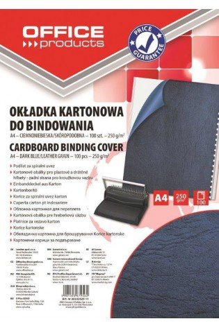 Įrišimo nugarėlės OFFp A4 250g 100lap. t.mėlynos