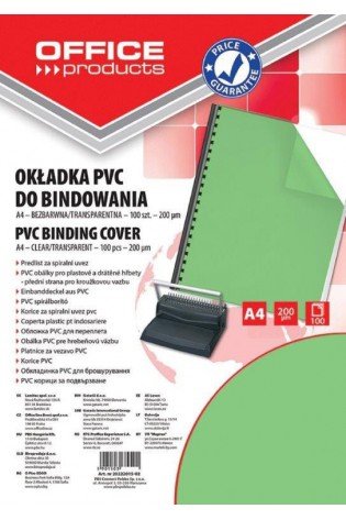 Įrišimo viršeliai PVC skaid.žal.A4 0,2mm