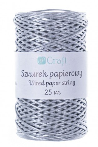 Virvutė popierinė su vielute 25m sidabrinė