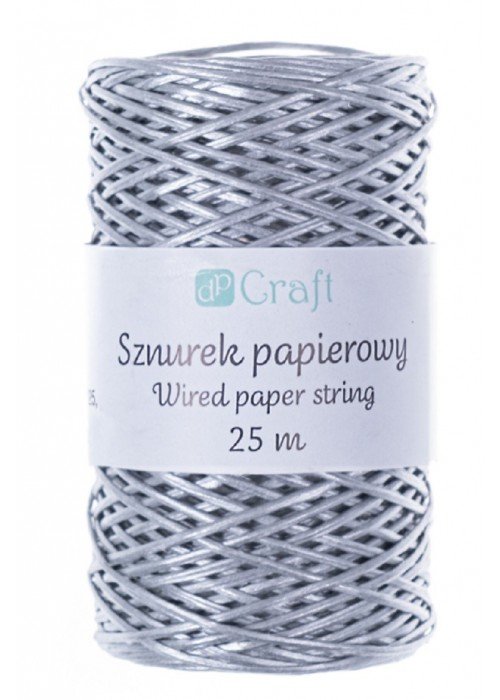 Virvutė popierinė su vielute 25m sidabrinė
