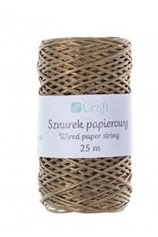 Virvutė popierinė su vielute 25m auksinė