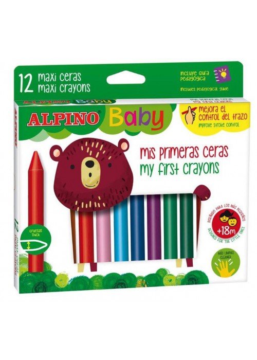 Spalvotos kreidelės ALPINO Baby 12sp