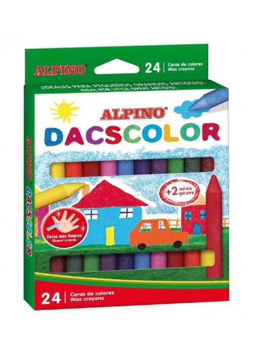 Vaškinės kreidelės ALPINO Dacscolor 24sp 12mm
