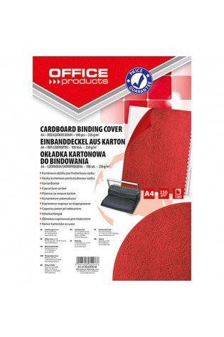Įrišimo nugarėlės OFFp A4 250g 100lap raudonos