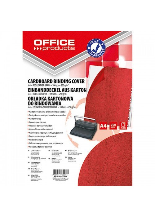 Įrišimo nugarėlės OFFp A4 250g 100lap raudonos