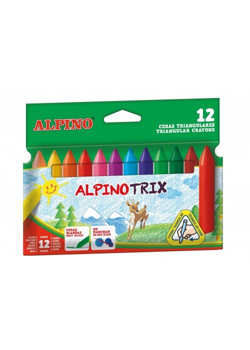 Vaškinės kreidutės trikampės ALPINO Trix 12sp 10mm