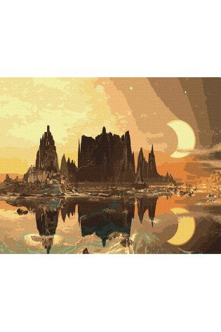 Tapyba pagal skaičius: AUKSINIS MIESTAS 40x50 dėžutėje