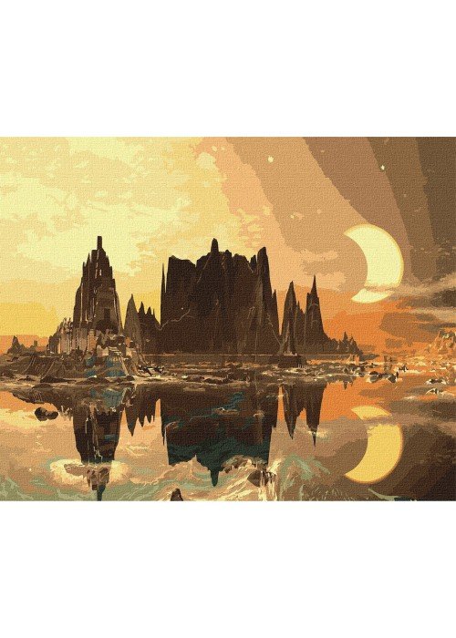 Tapyba pagal skaičius: AUKSINIS MIESTAS 40x50 dėžutėje