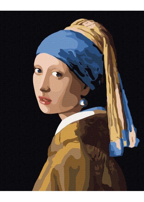Tapyba pagal skaičius: MERGINA SU PERLO AUSKARU Jan Vermeer 40x50 dėžutėje