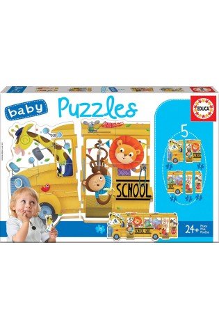 5 dėlionės (puzzle) ANIMAL BUS 2-4 metų