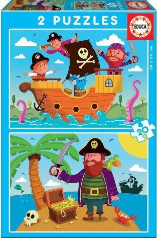 2 dėlionės (puzzle) 2x20 PIRATES 3-5 metų