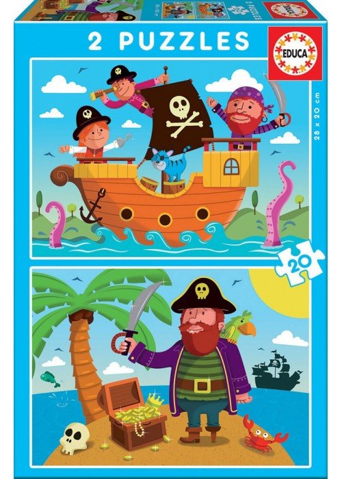 2 dėlionės (puzzle) 2x20 PIRATES 3-5 metų