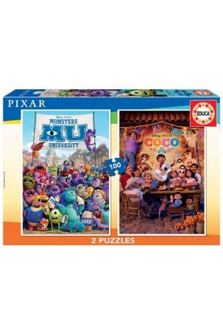 2 dėlionės (puzzle) 2x100 DISNEY PIXAR 6-8 metų