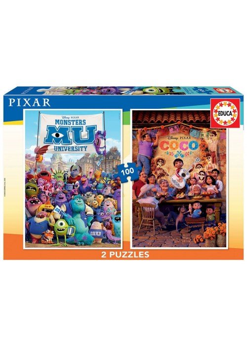 2 dėlionės (puzzle) 2x100 DISNEY PIXAR 6-8 metų
