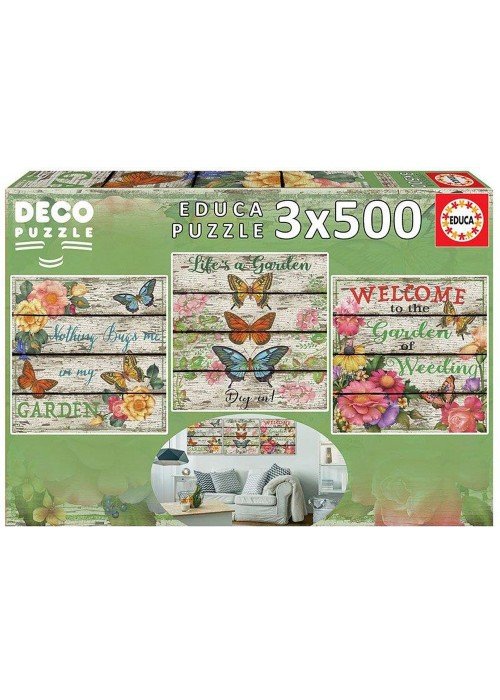 3 dėlionės (puzzle) 3X500 KAIMIŠKAS SODAS 10-99 metų