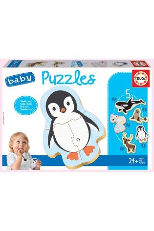 5 dėlionės (puzzle) BABY ANIMALS POLARES 2-4 metų