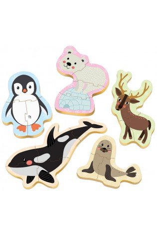 5 dėlionės (puzzle) BABY ANIMALS POLARES 2-4 metų