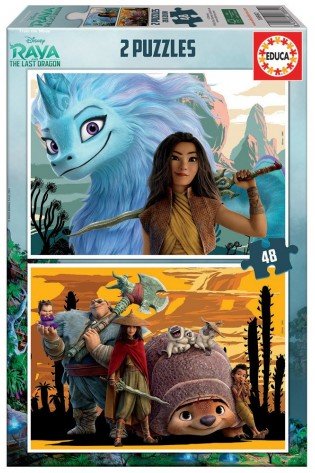 2 dėlionės (puzzle) 2x48 RAYA ir PASKUTINIS DRAKONAS