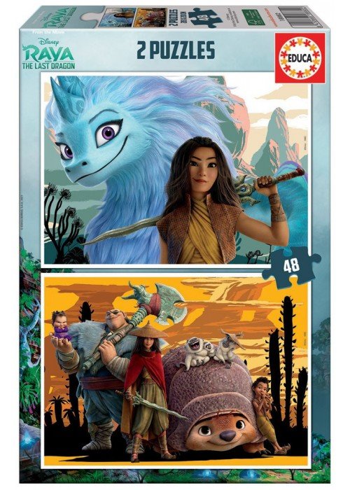 2 dėlionės (puzzle) 2x48 RAYA ir PASKUTINIS DRAKONAS