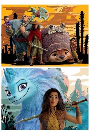 2 dėlionės (puzzle) 2x48 RAYA ir PASKUTINIS DRAKONAS