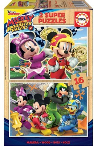 2 dėlionės (puzzle) 2x16 MICKEY SUPER PILOTAS