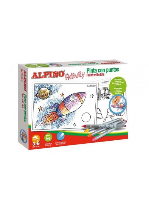 Spalvinimo rinkinys (dvipusiai flomasteriai) ALPINO Activity 12sp