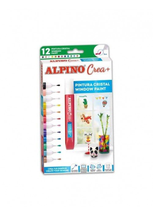 Dažai stiklui ALPINO Crea+ 12sp